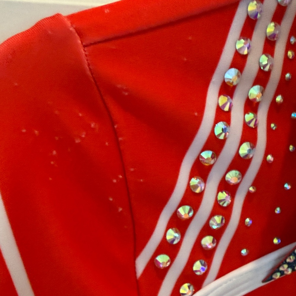 Competition Cheerleading outfit Size Youth LargeTop rewd, Navy & White - Picture 11 of 11